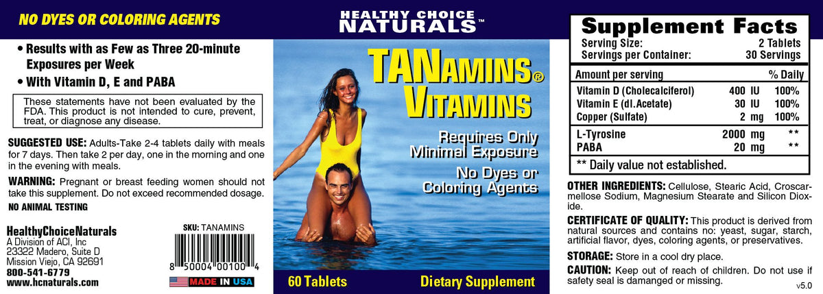 Healthy Choice Naturals Tanamins Tanning Vitamin - 240 Capsules - image 2