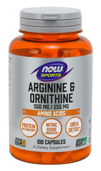 Now Foods Arginine Ornithine 500mg/200mg - 100 Capsules