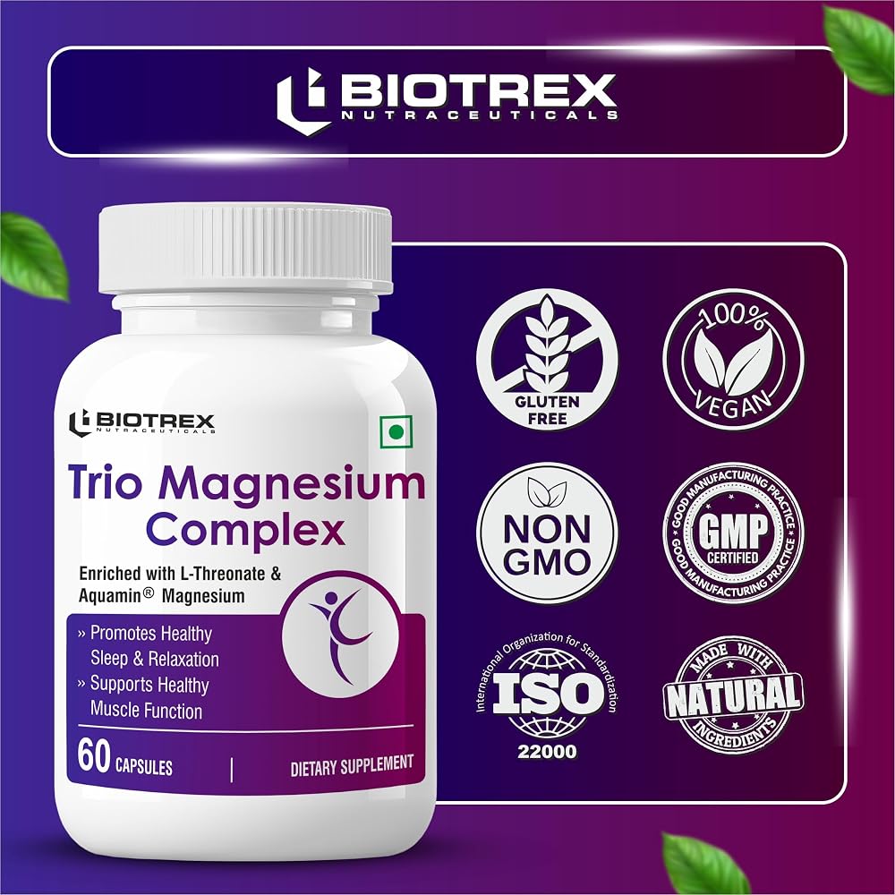 BIOTREX NUTRACEUTICALS Trio Magnesium Complex - 60 Vegetarian Capsules - image 6