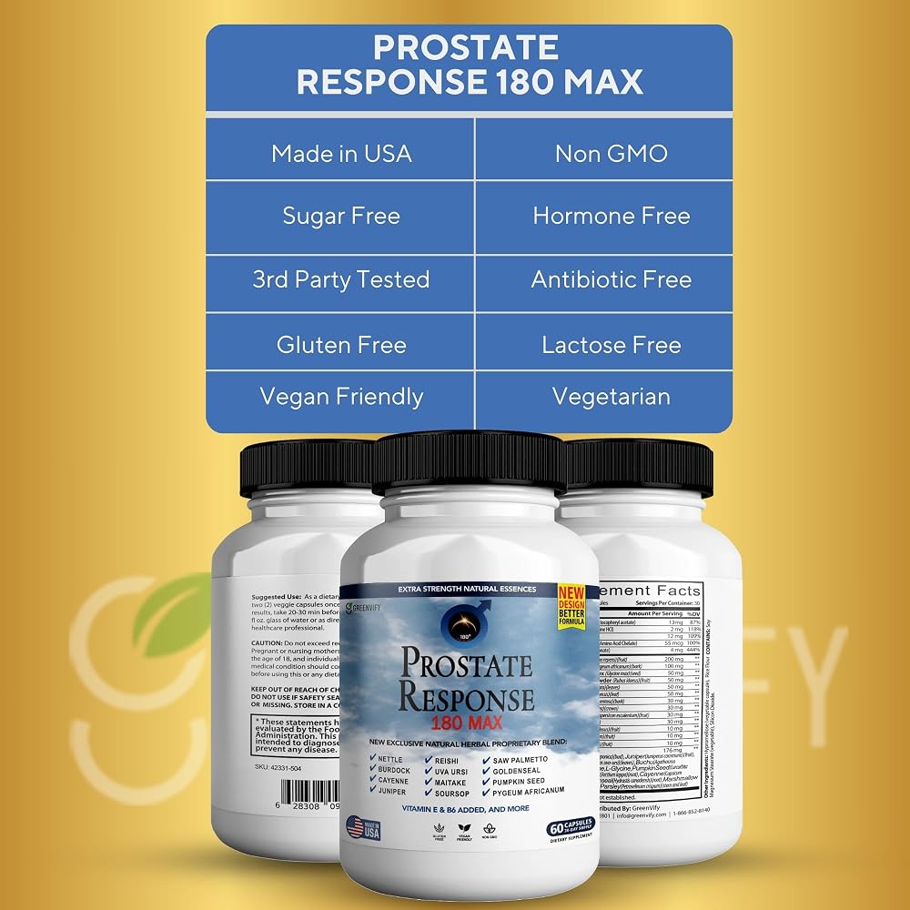 GREENVIFY Prostate Response 180 Max Bladder Control Support - 60 Capsules - image 5