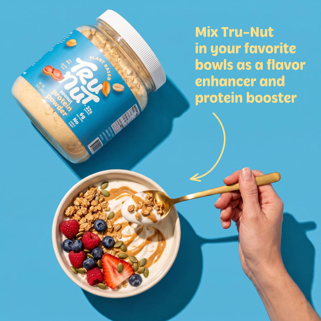 Tru-Nut Peanut Protein Powder 22g Plant Protein - 24oz Jar - image 3