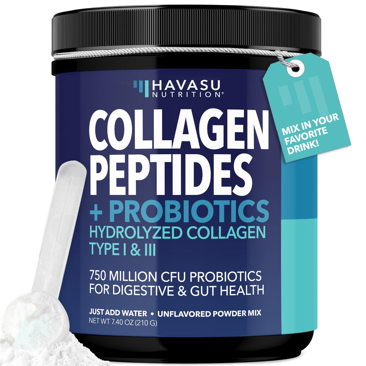Havasu Nutrition Collagen Peptides Powder with Probiotics - 7.4 oz
