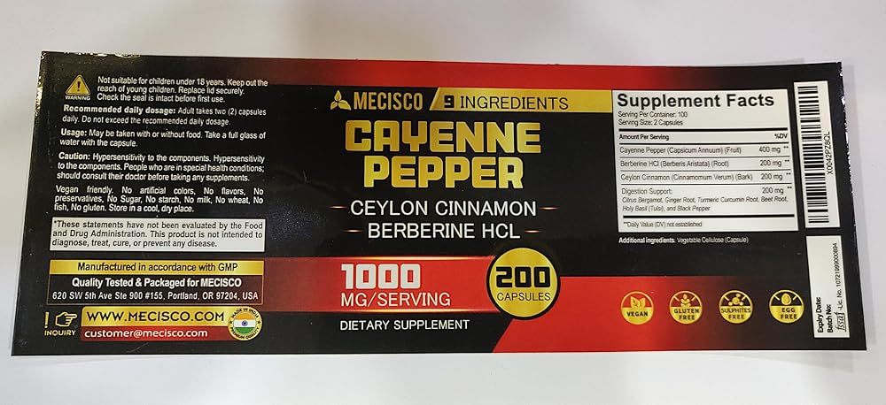 Mecisco Cayenne Pepper Capsules - 90 150 200Caps - 300mg