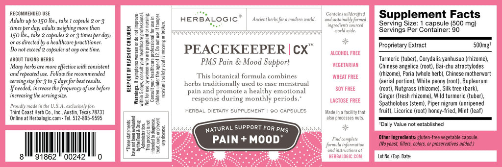 Herbalogic Peacekeeper CX Herb Capsules for PMS - 90 Capsules - image 2