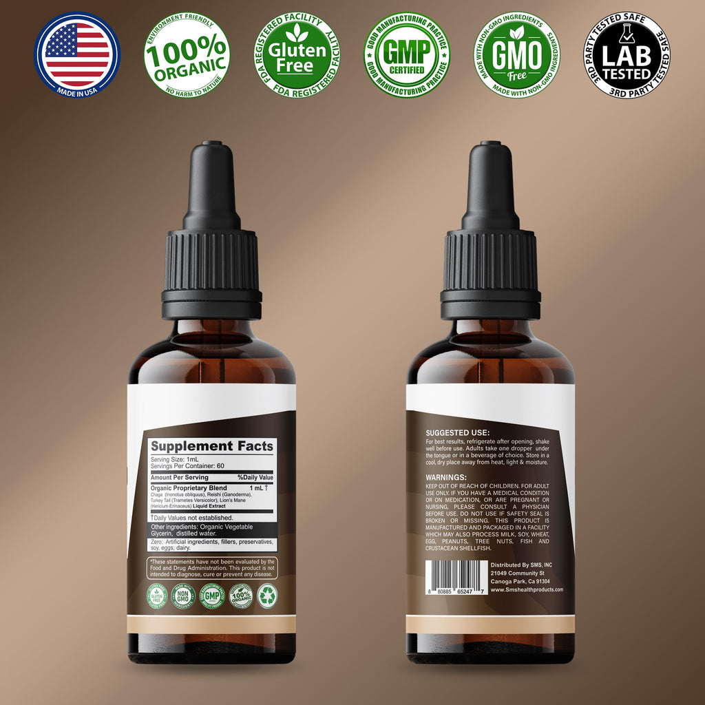 SMSHEALTHPRODUCTS.com Mushroom Complex Tincture Drops - 2 Fl Oz - image 4