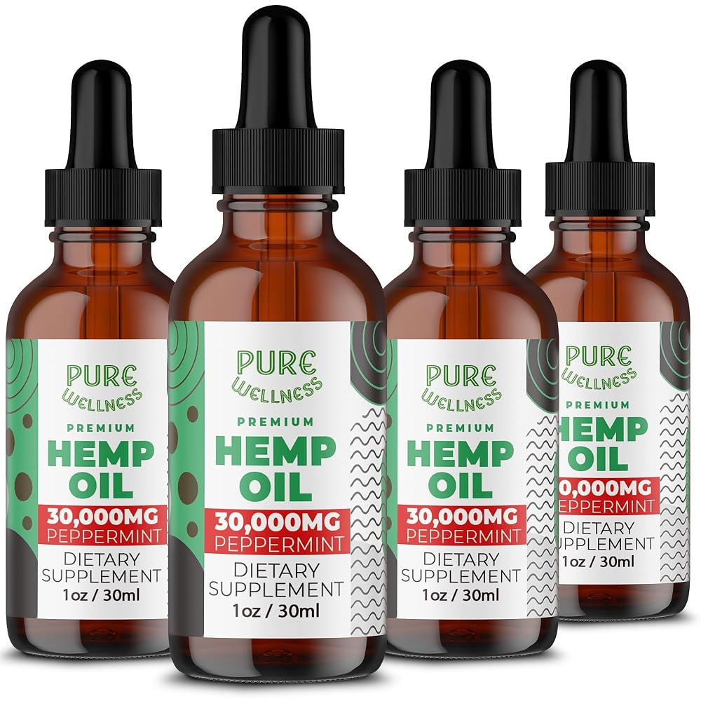 Pure Wellness Hemp Seed Oil Drops Peppermint Flavor for Improved - image 2