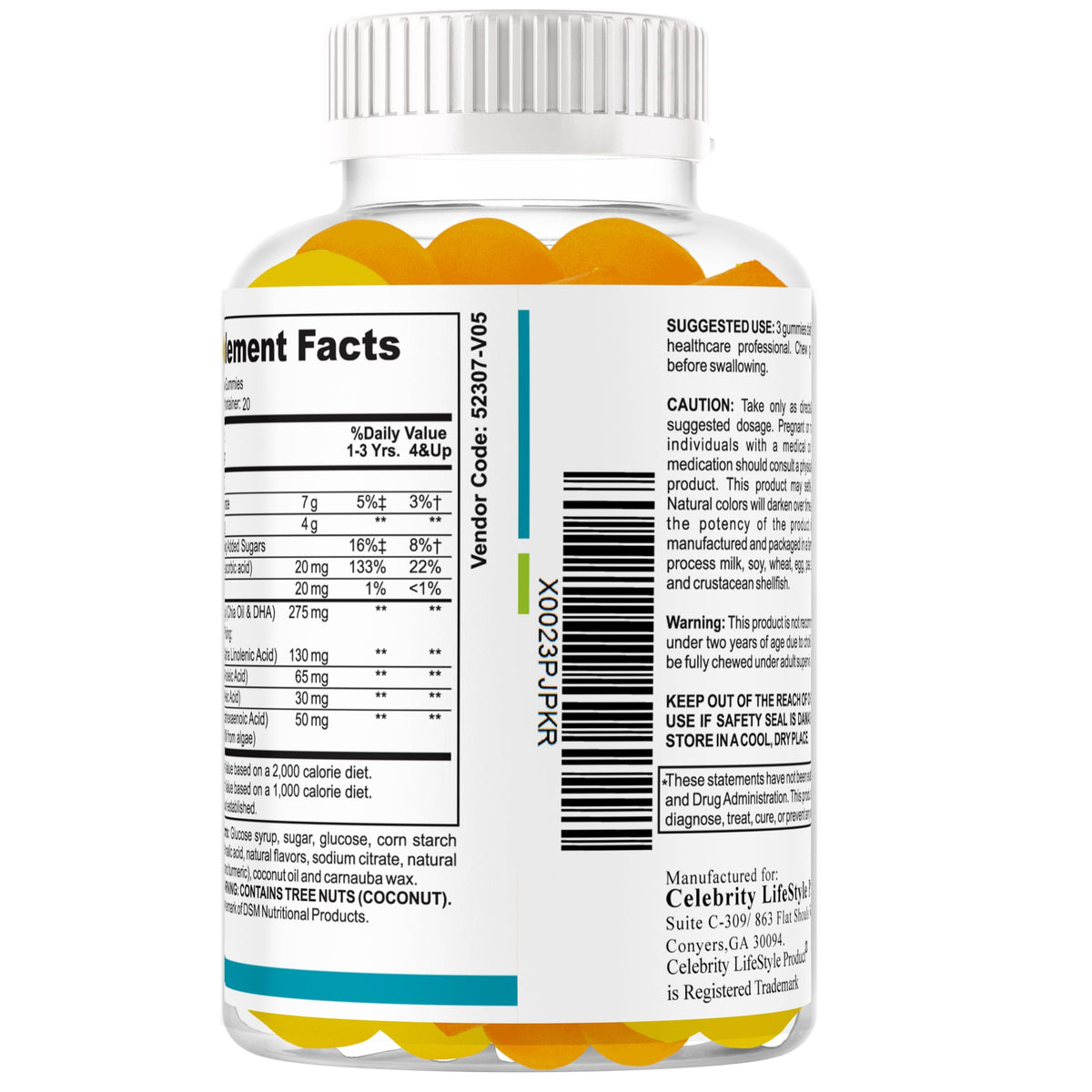 Celebrity LifeStyle Ez-Focus Gummies for Kids Brain Support - 60 Count - image 6