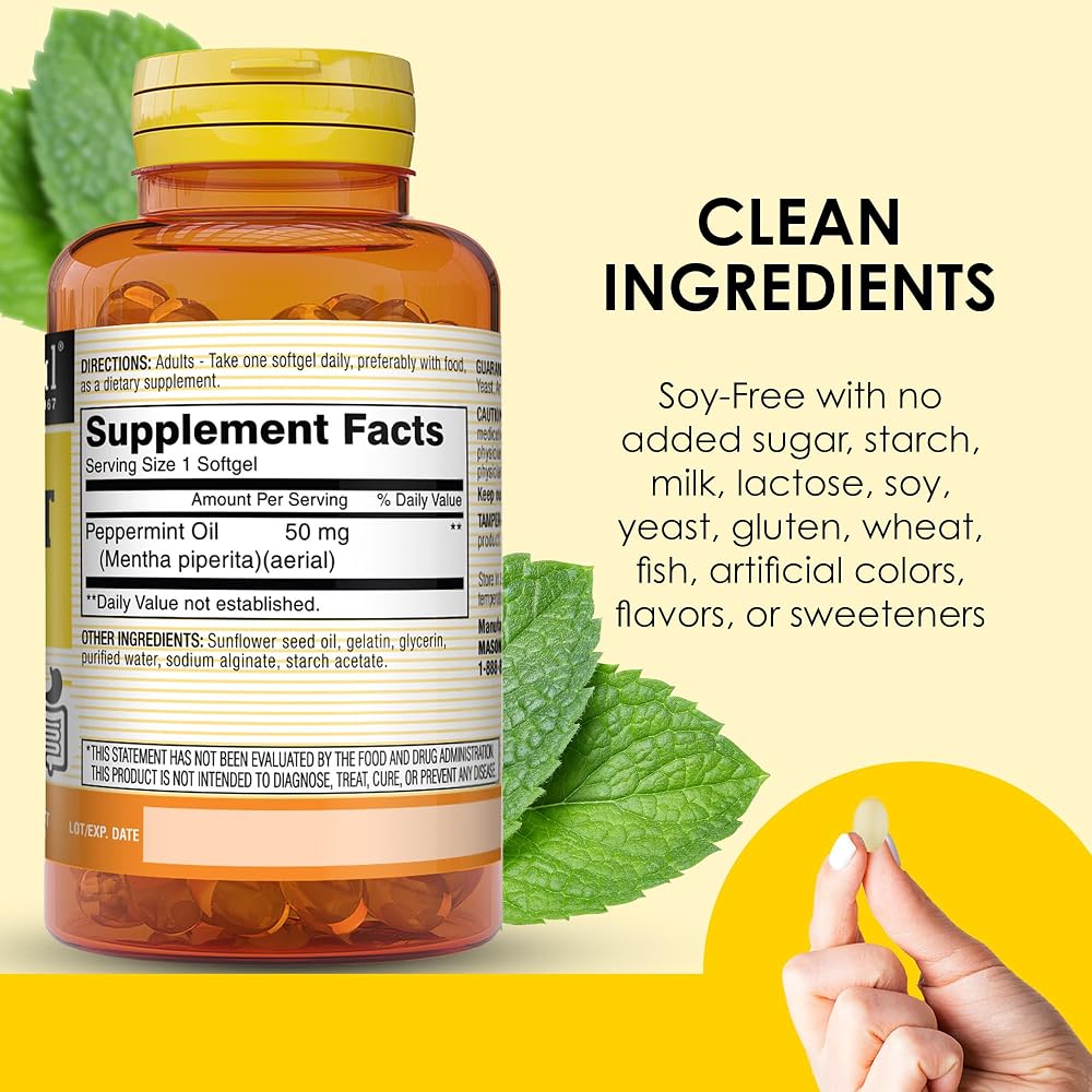 MASON NATURAL Peppermint Oil 50 mg Enteric Coated Softgels - 270 Count - image 5
