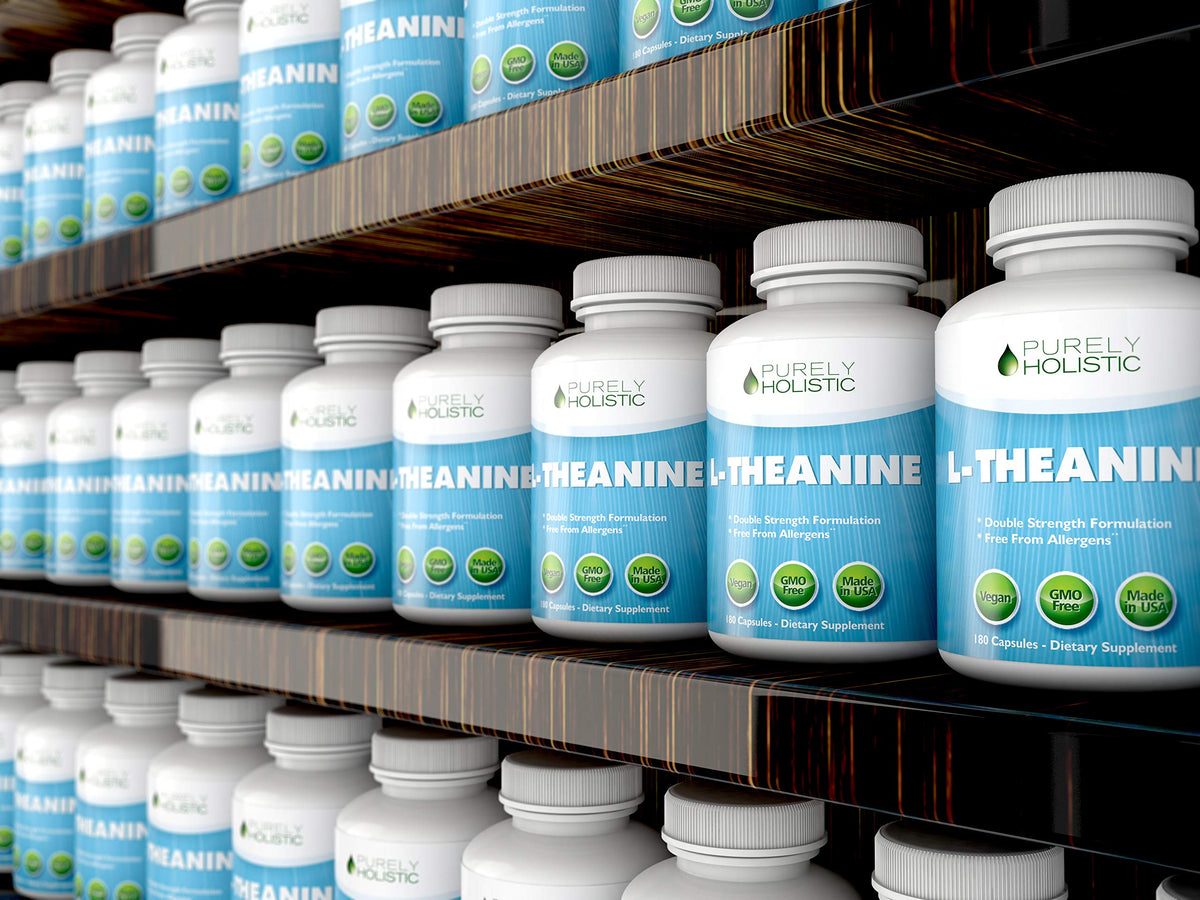 Purely Holistic L-Theanine 200mg Relaxation & Focus Support - 180 Capsules - image 4