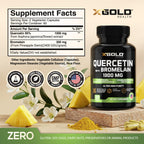 X Gold Health Quercetin with Bromelain 1300 mg - 120 Vegetarian Capsules - image 2