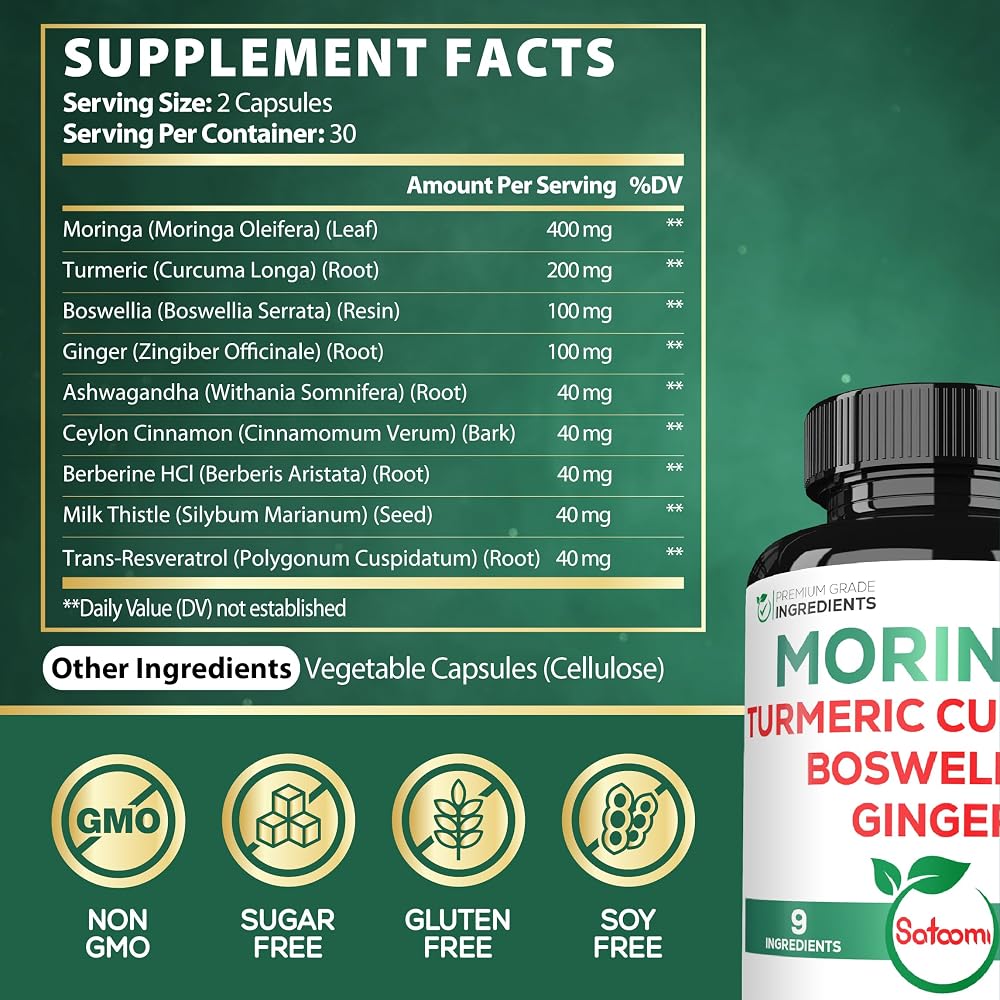Satoomi 9in1 Moringa Capsules - 60 Count - image 2