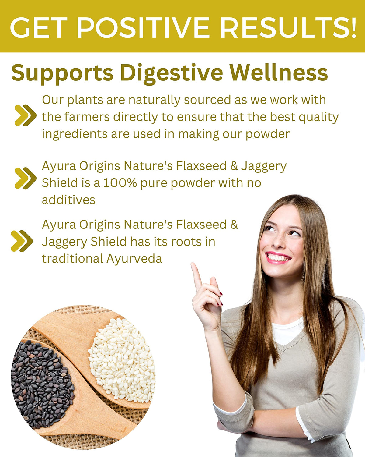 AYURA ORIGINS Nature's Flaxseed & Jaggery Powder - 50 Servings - image 4