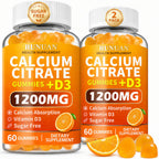 RUNUAN Calcium Citrate 1200mg Gummies with Vitamin D3 - 120 Count