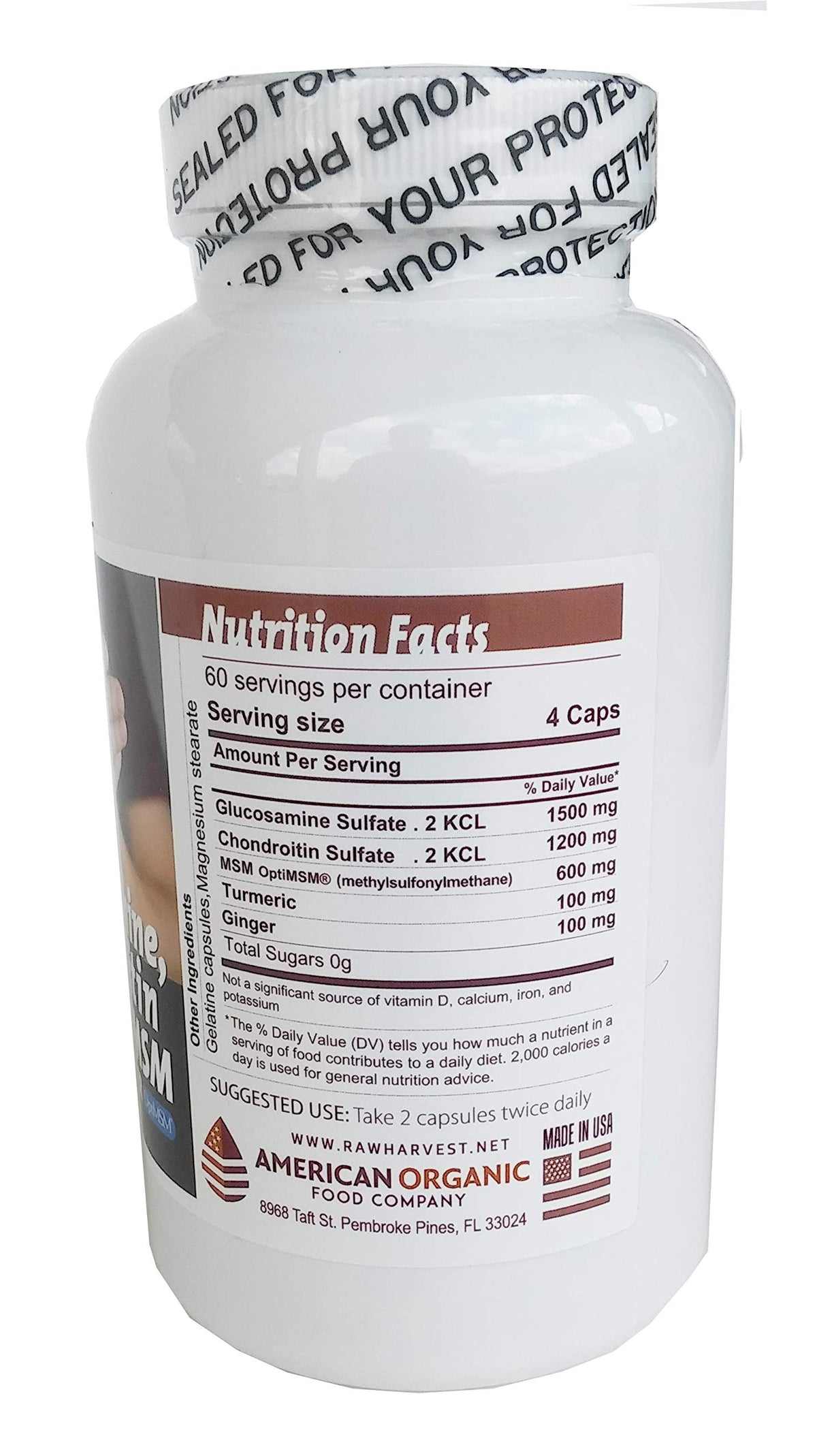 RawHarvest Glucosamine & Chondroitin with MSM, Turmeric, Ginger - 240 Capsules - image 5