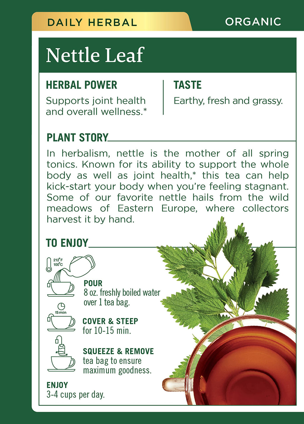 Traditional Medicinals Organic Nettle Leaf Herbal Tea - 32 Tea Bags - image 2