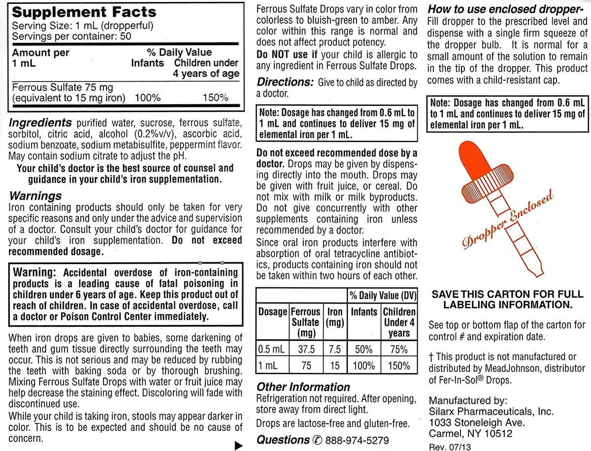 FER-IN-SOL Ferrous Sulfate Iron Drops 15mg/mL - 50 mL - image 4