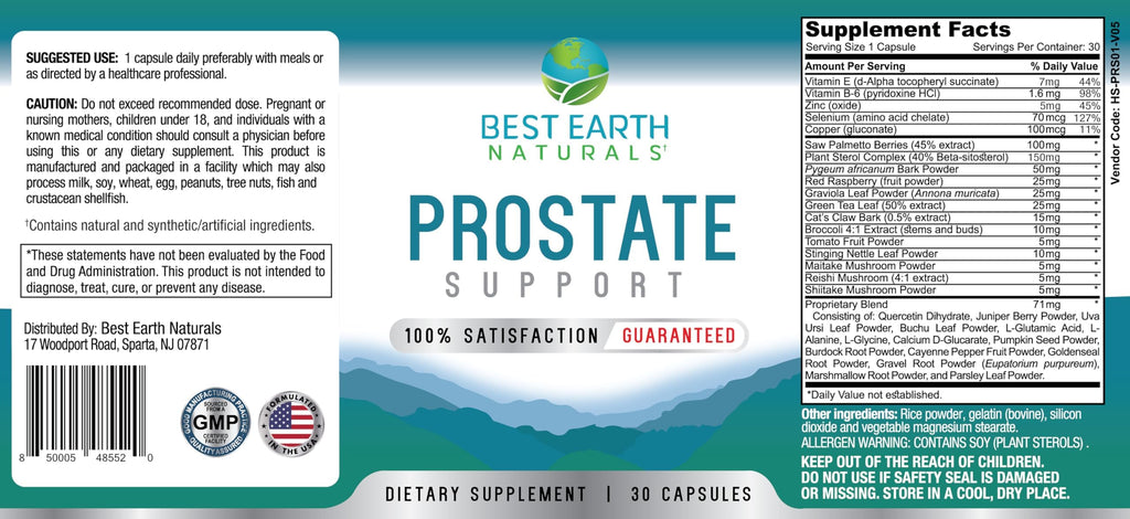 Best Earth Naturals Prostate Support Supplement - 30 Capsules - image 5