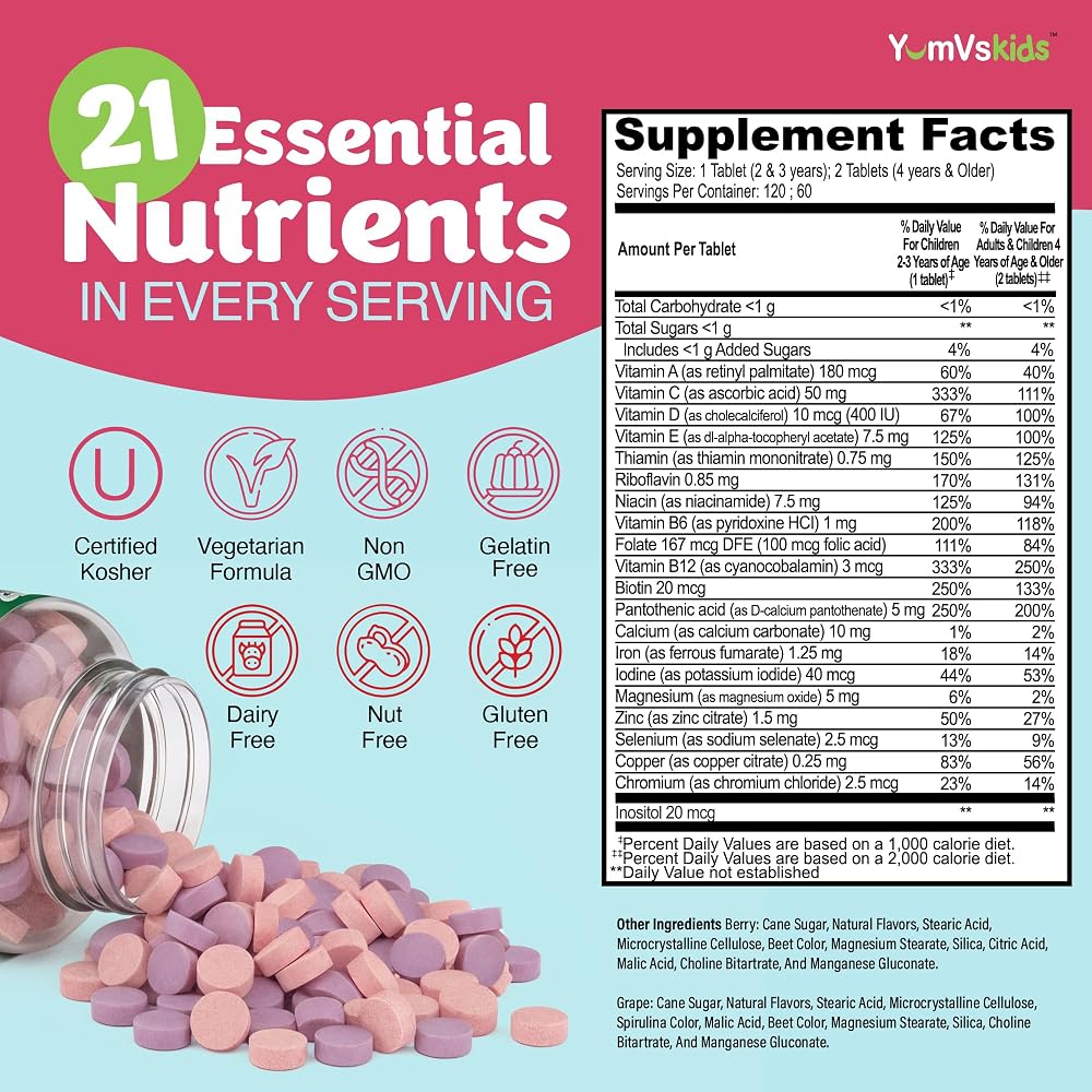YUM-V'S Kids Multivitamin with Iron - 240 Chewables - image 3