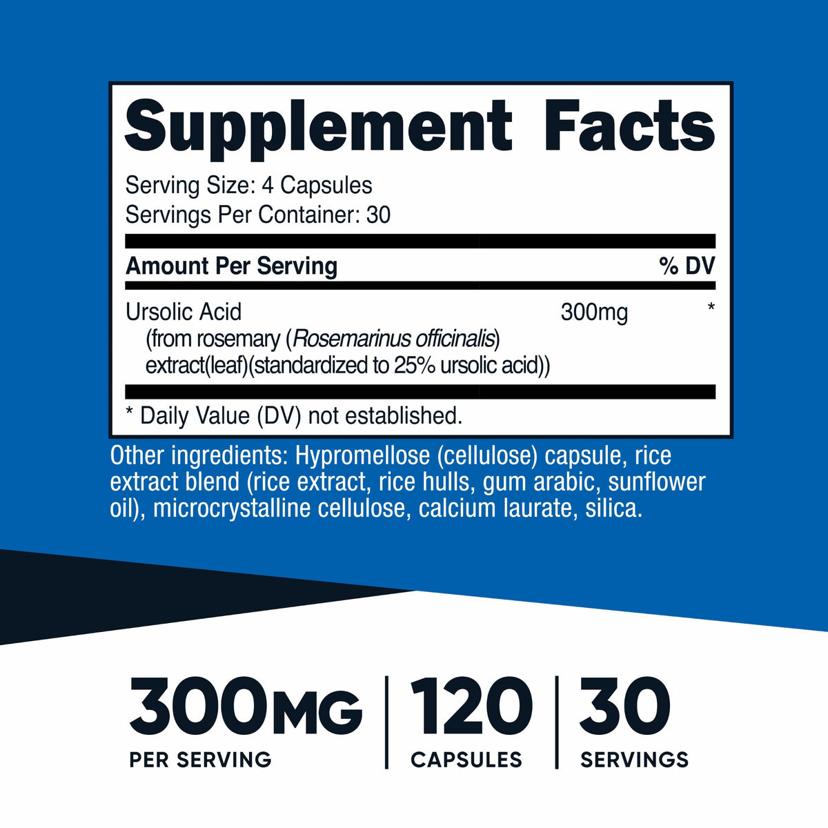 Nutricost Ursolic Acid 300mg - 120 Vegetarian Capsules - image 2