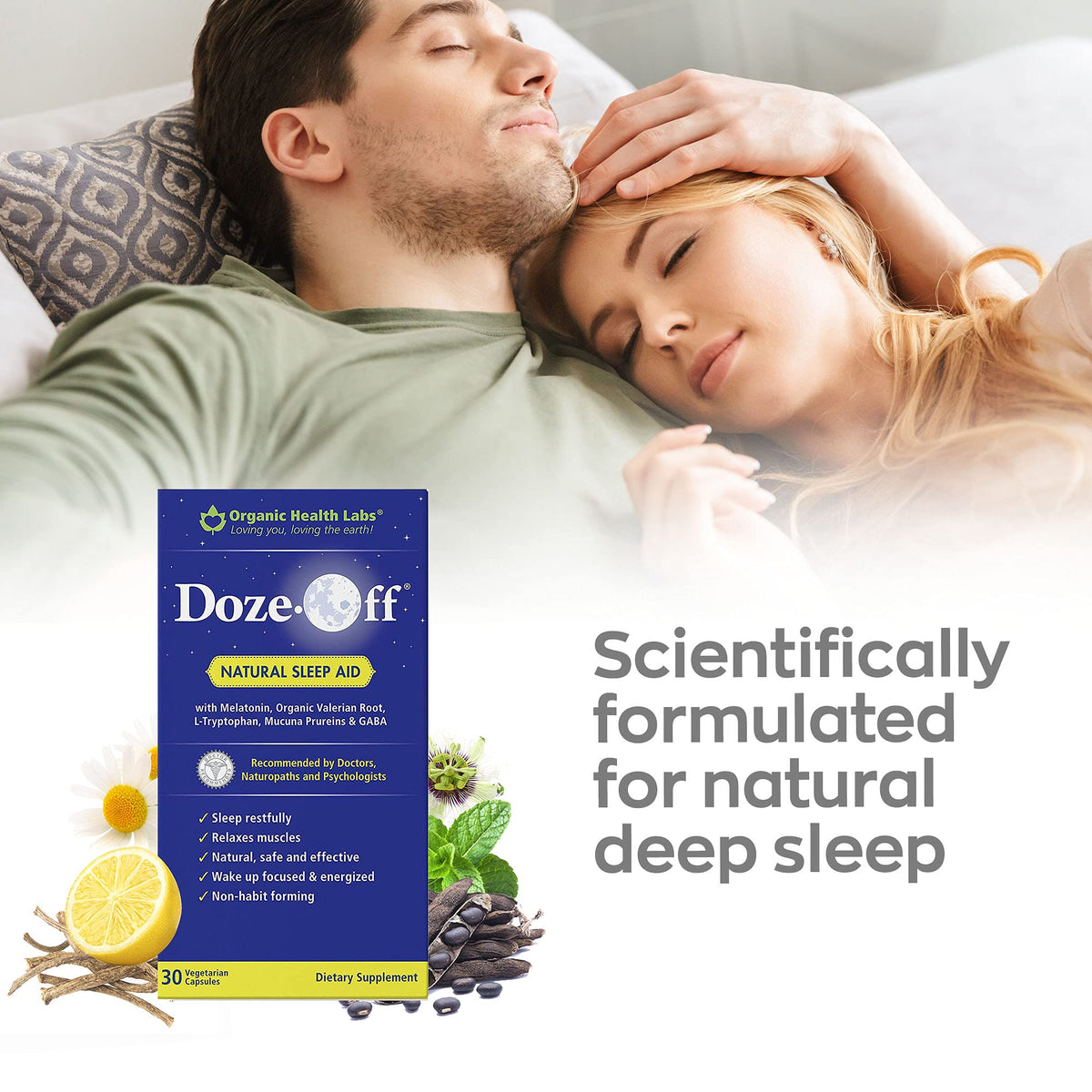 Organic Health Labs Doze-Off Premium Sleep Aid - 60 Capsules - image 8