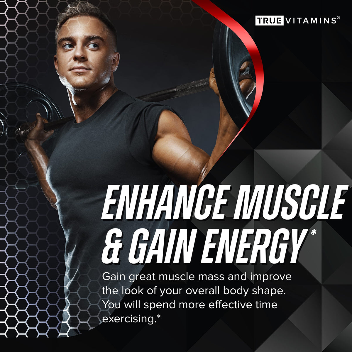 TRUE VITAMINS Testosterone Booster for Men - 60 Capsules - image 3