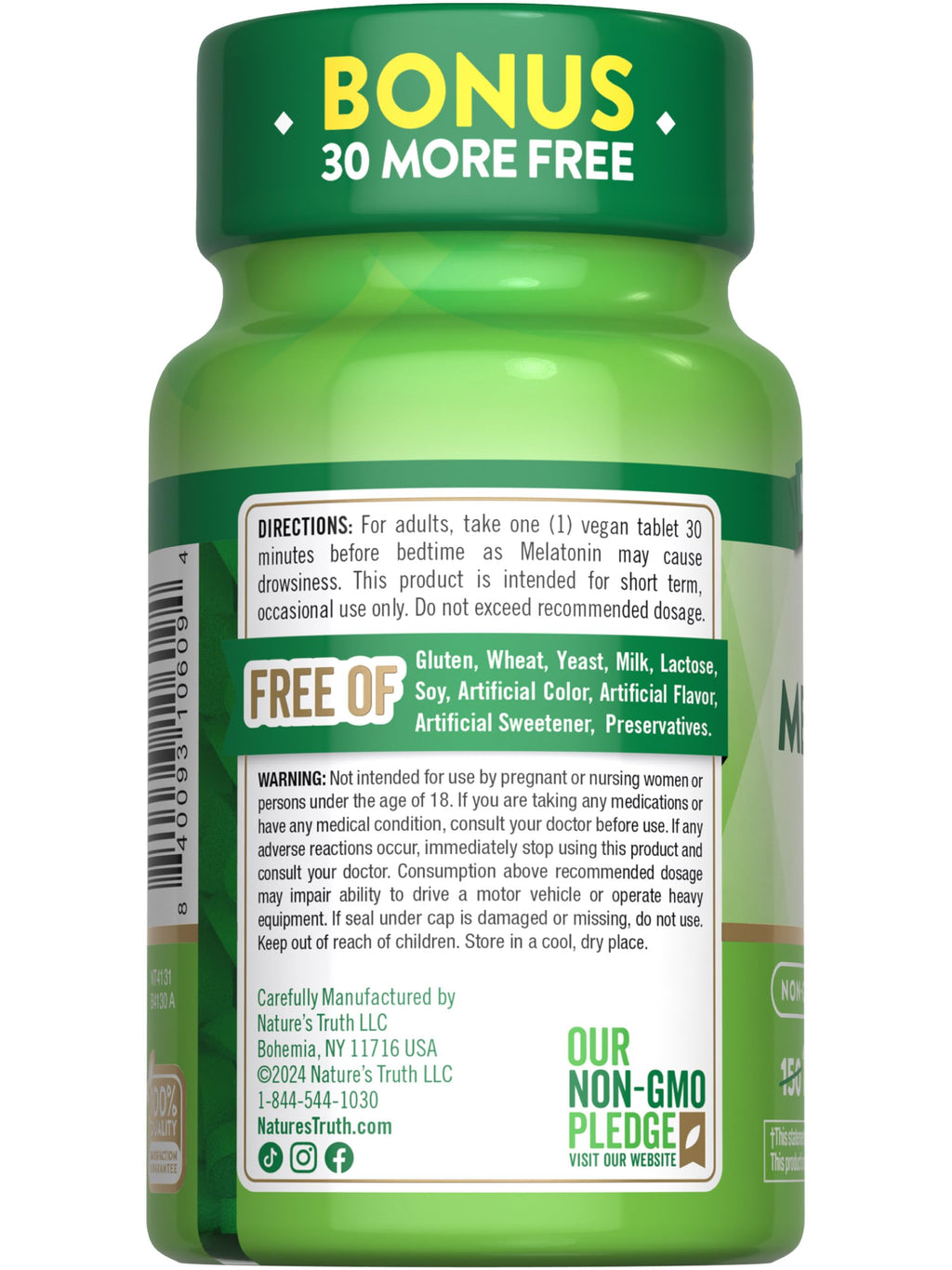 Nature's Truth Melatonin 1 mg Tablets - 180 Count - image 7