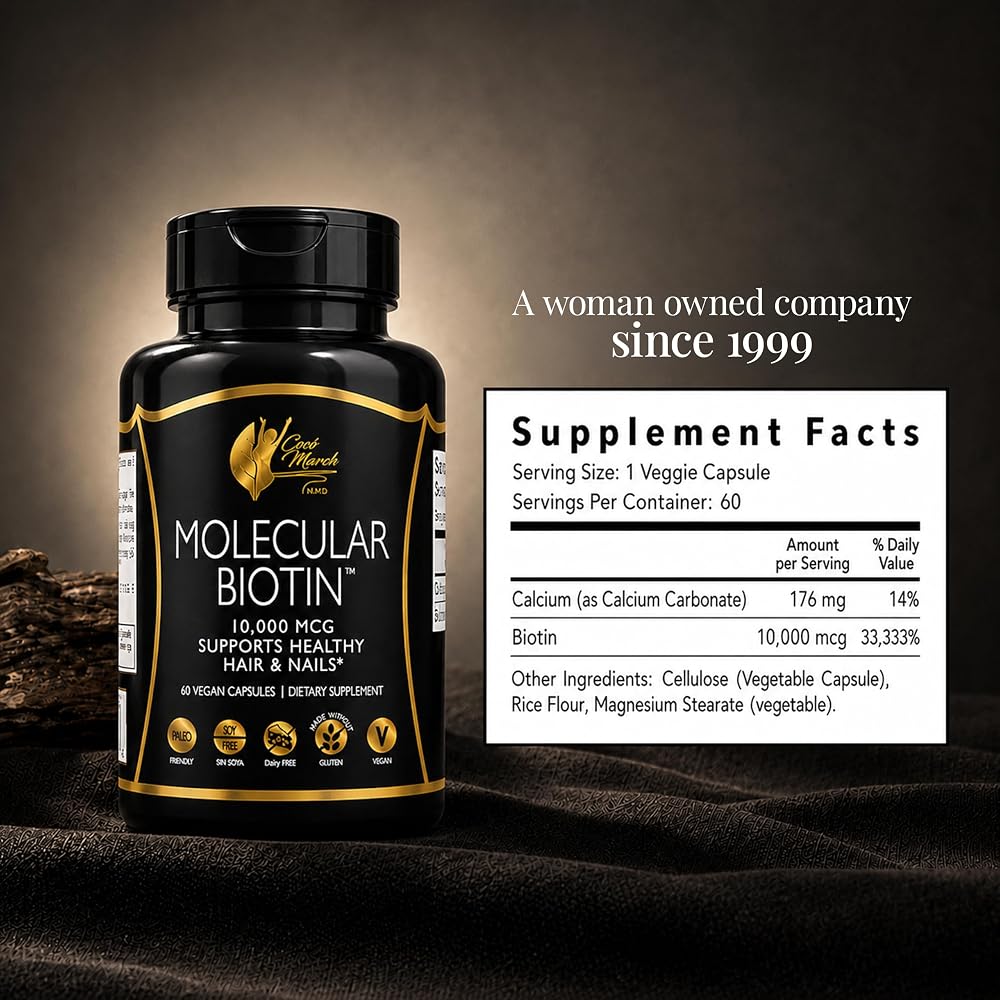 Cocó March N.M.D Molecular Biotin 10,000 mcg - 60 Capsules - image 9