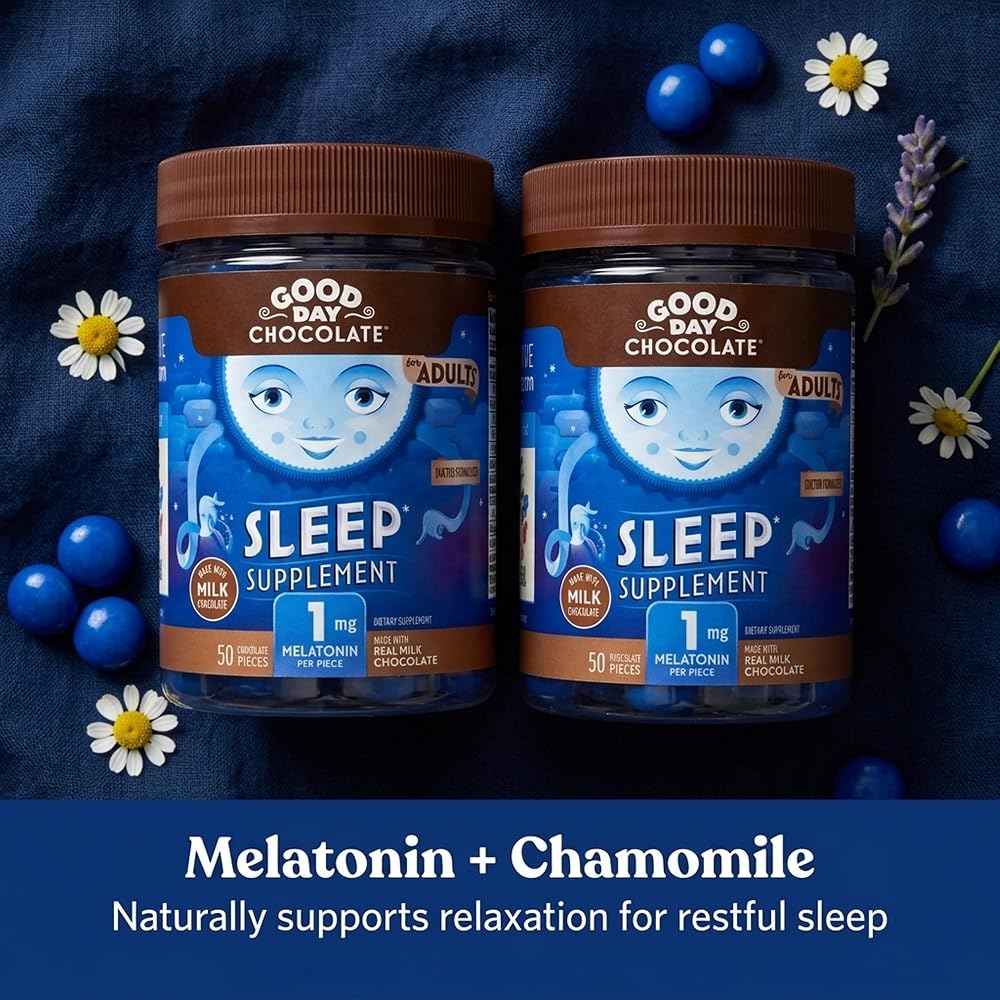 Good Day Chocolate Melatonin for Adults [ 80 Count ] - Fair Trade