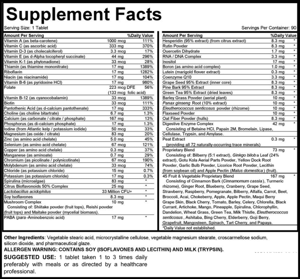 Hybrid Nutraceuticals MEGAV-1 Multivitamin with Probiotics - 90 Tablets - image 7