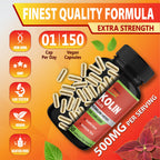 Organic Cadane Forskolin Supplement with Turmeric & Green Tea - 150 Capsules - image 8