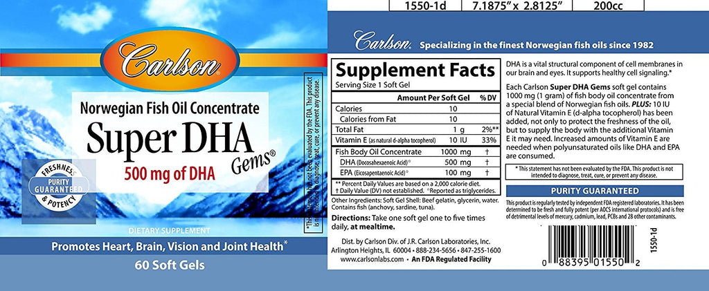 Carlson Labs Super DHA 60 Softgels - image 2