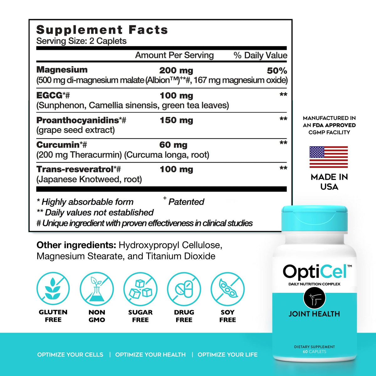 OptiCel Joint Health Supplement for Easy Movement - 60 Capsules - image 2