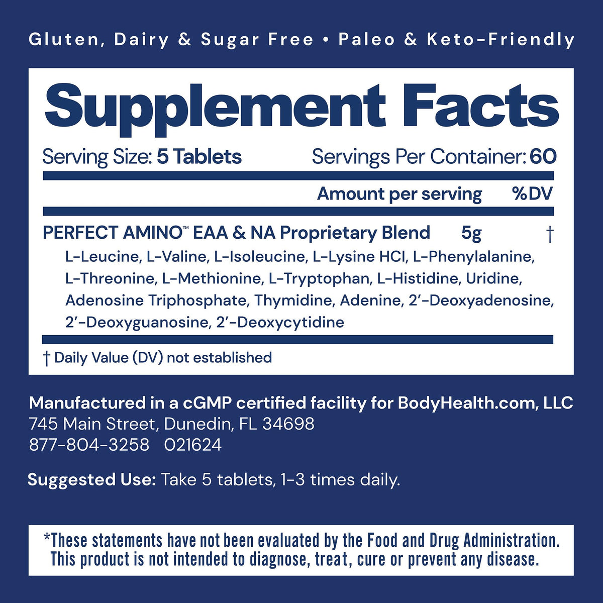 BodyHealth PerfectAmino Essential Amino Acid Supplement - 300 Tablets - image 2