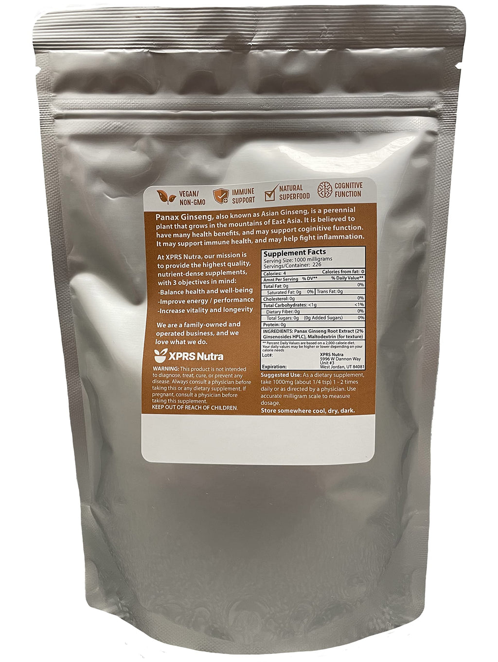 XPRS Nutra Ginseng Root Extract Powder - Ginseng Powder Supports