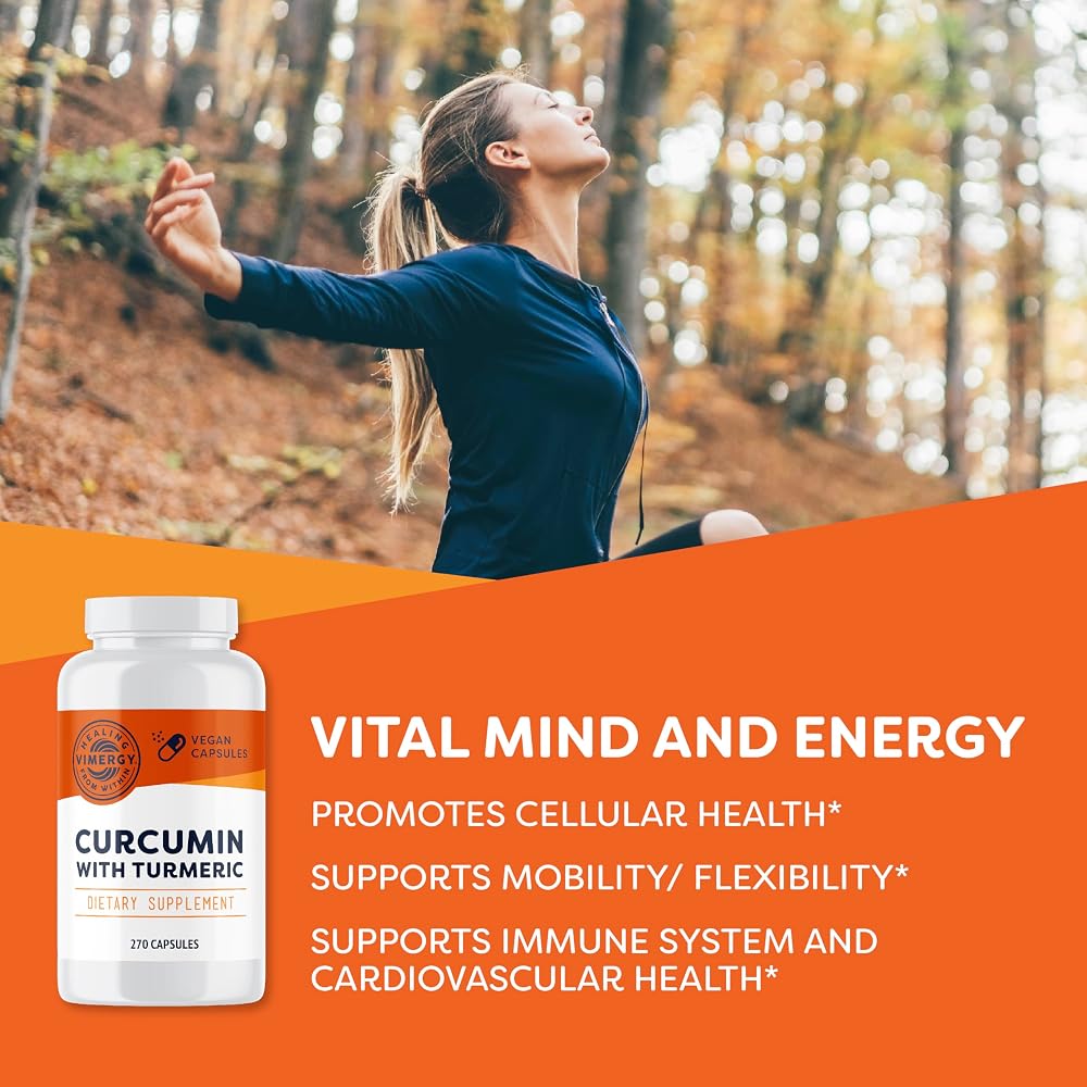 Vimergy Curcumin 1000mg with Turmeric 95% Curcuminoids - 270 Capsules - image 2