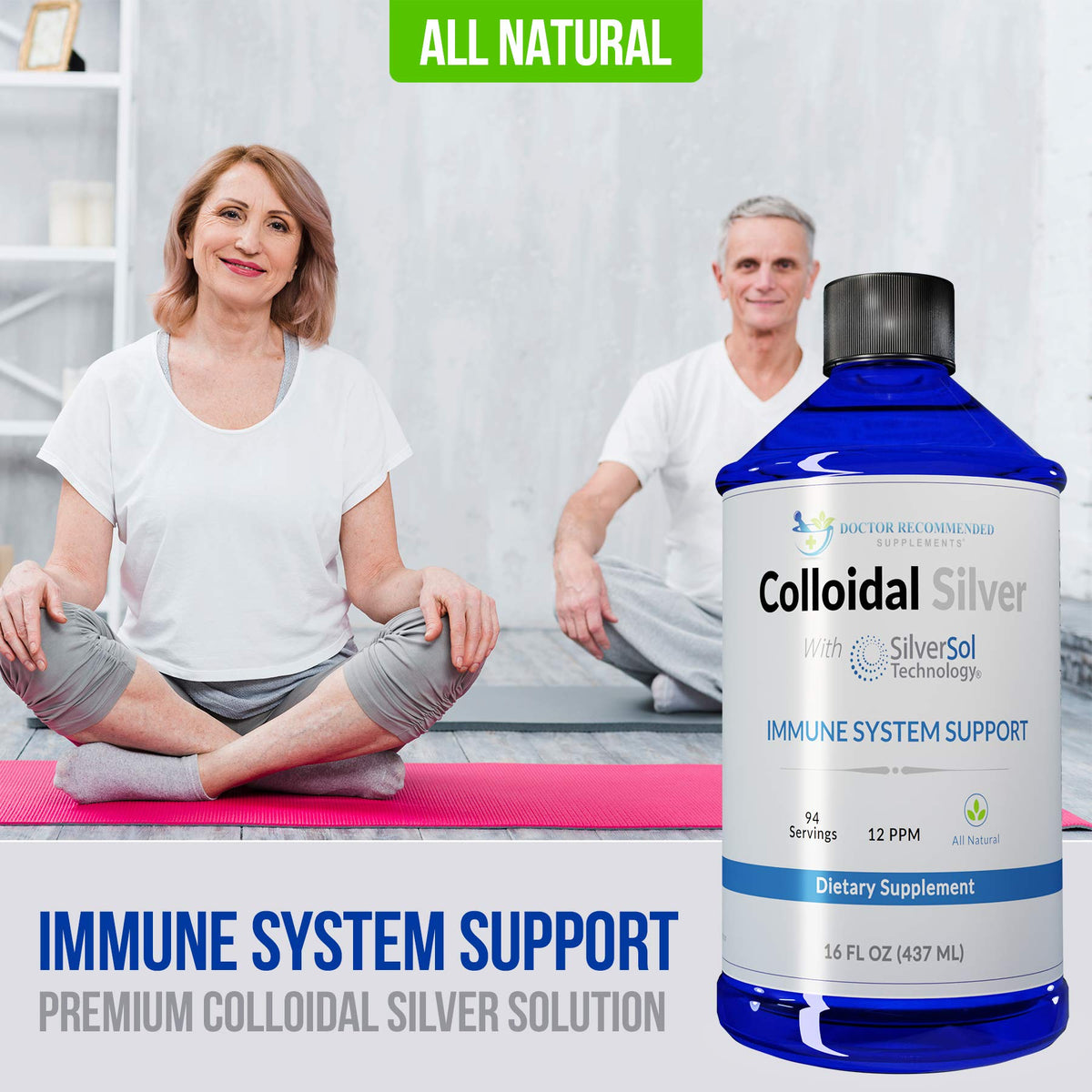 DOCTOR RECOMMENDED SUPPLEMENTS Colloidal Silver Liquid - 12 PPM