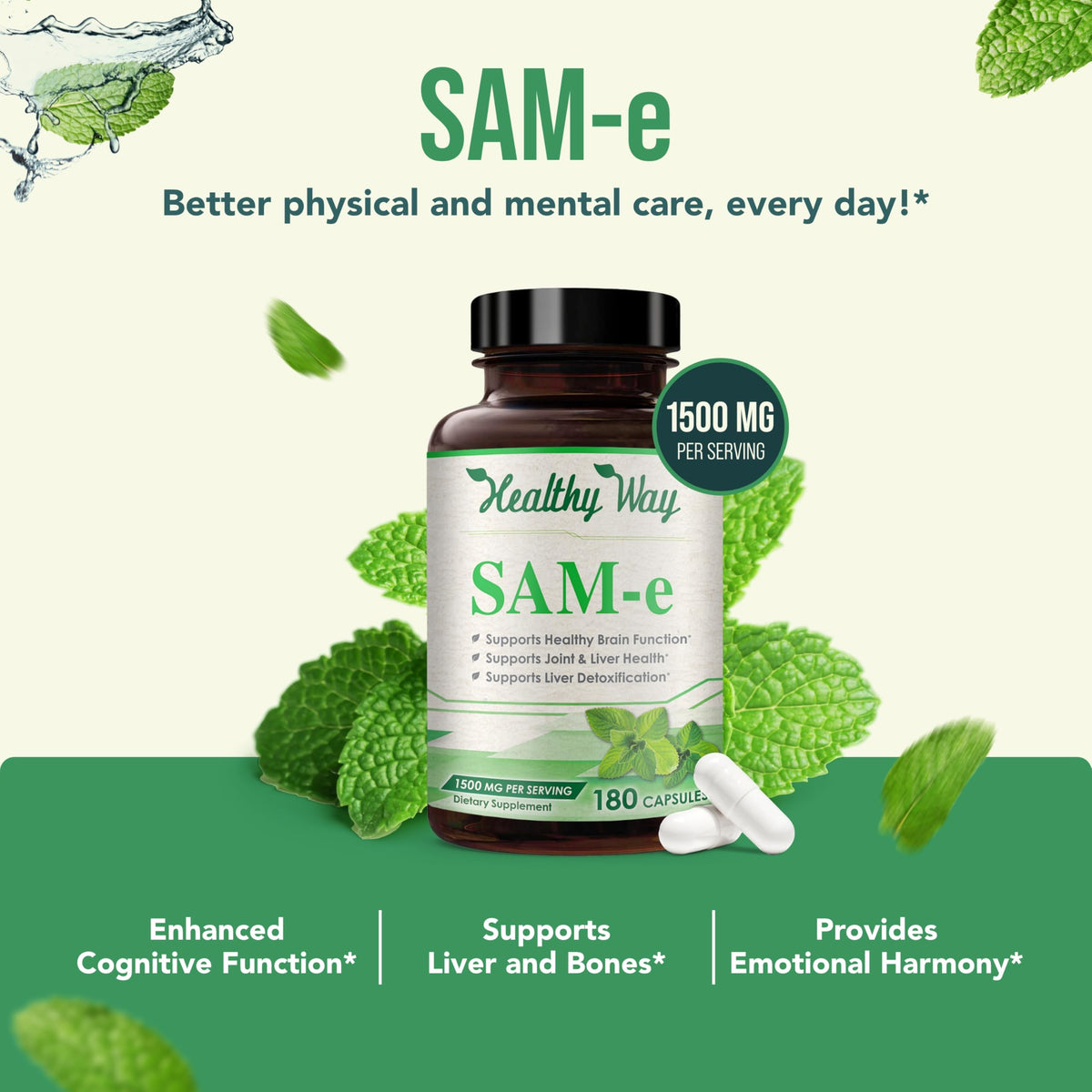 HealthyWayRx SAM-e 1500mg Supplement - 60 Servings - image 3