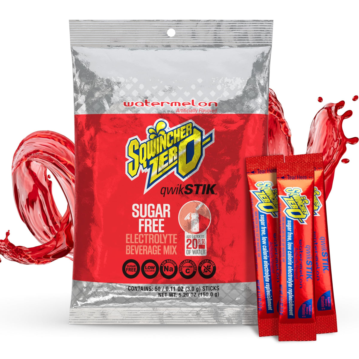 Sqwincher Zero Qwik Stik - Sugar Free Electrolyte Powdered Beverage