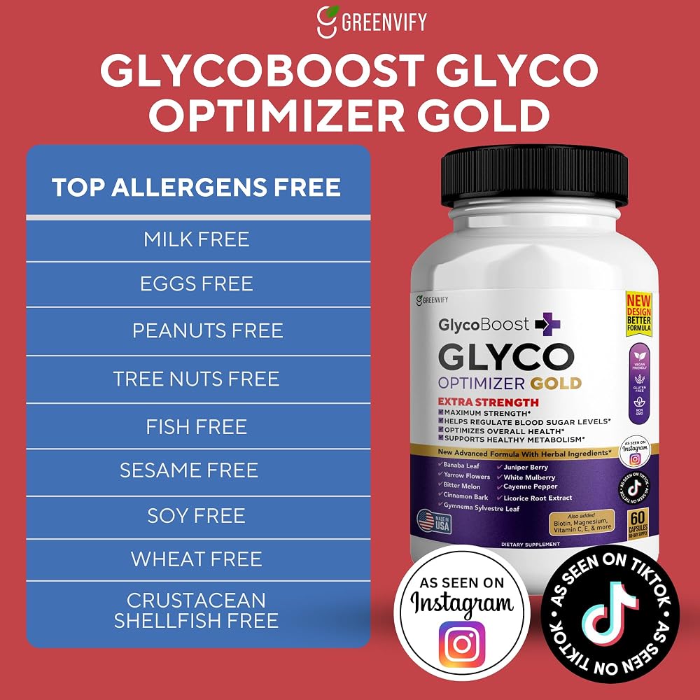 GREENVIFY Glycoboost Glyco Optimizer Gold All Natural Formula - 60 Capsules - image 3