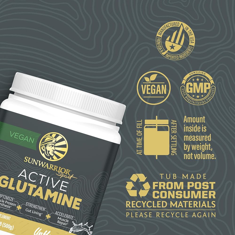 Sunwarrior L-Glutamine Powder Amino Acid - 100 Servings - image 3