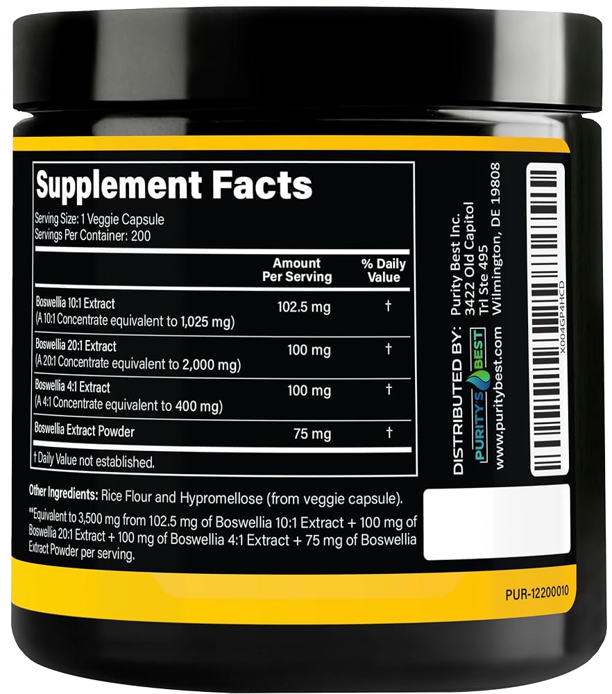 Purity's Best Boswellia Serrata Extract Immune Support - 200 Vegetarian Capsules - image 6