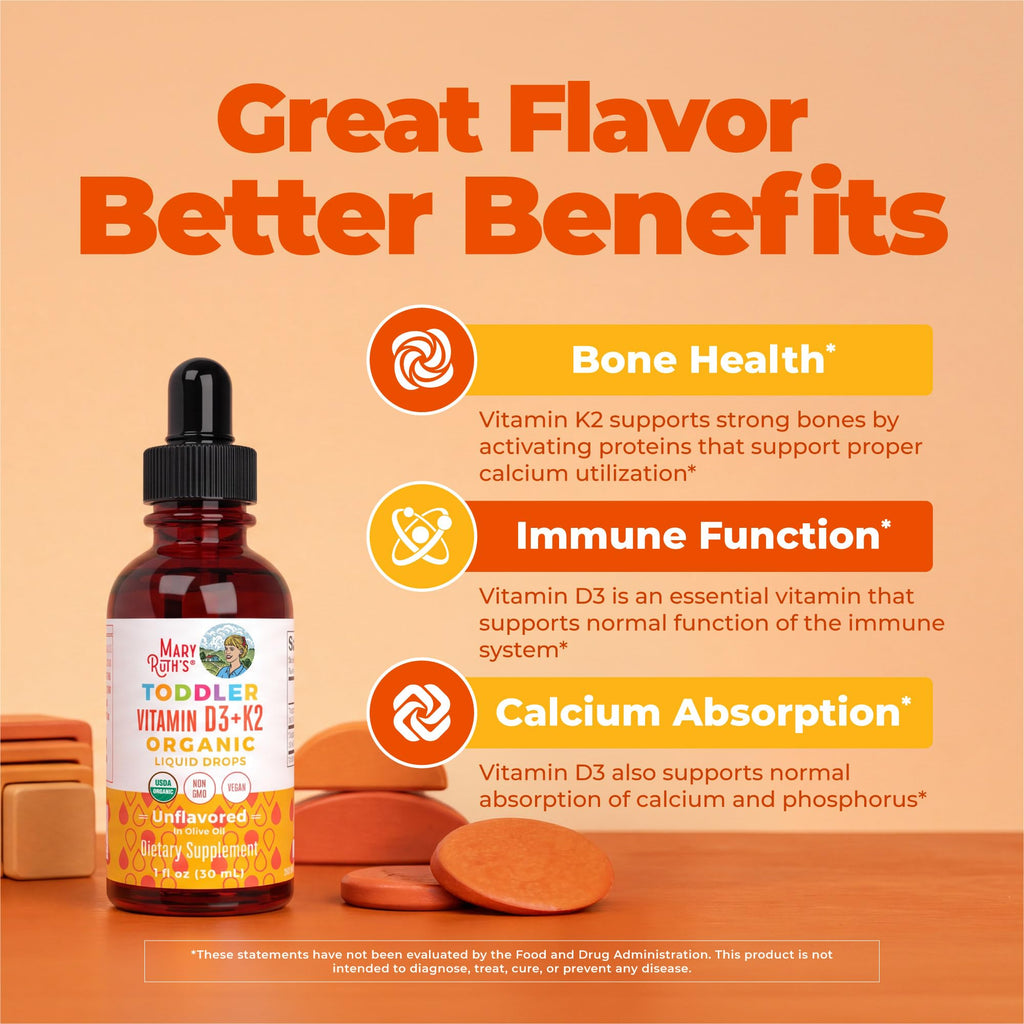 MARYRUTH'S Organic Toddler Vitamin D3+K2 Liquid Drops - 1 fl oz - image 4