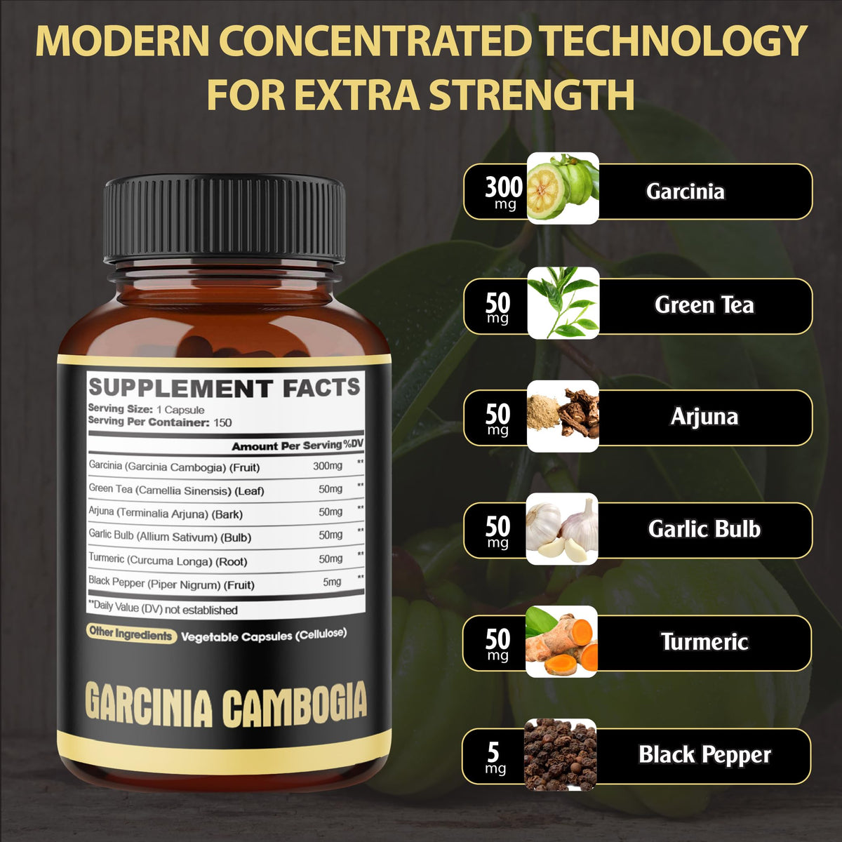 Agobi Garcinia Cambogia with Green Tea & Turmeric - 150 Capsules - image 2