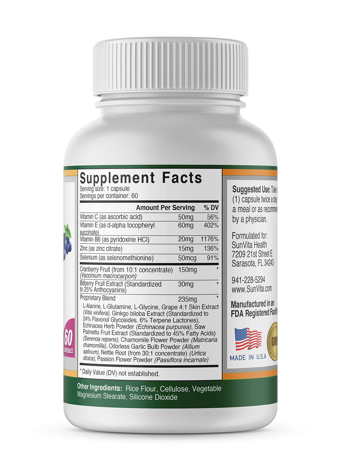 SunVita Health Bladder Balance Urinary Support for Women - 60 Capsules - image 2
