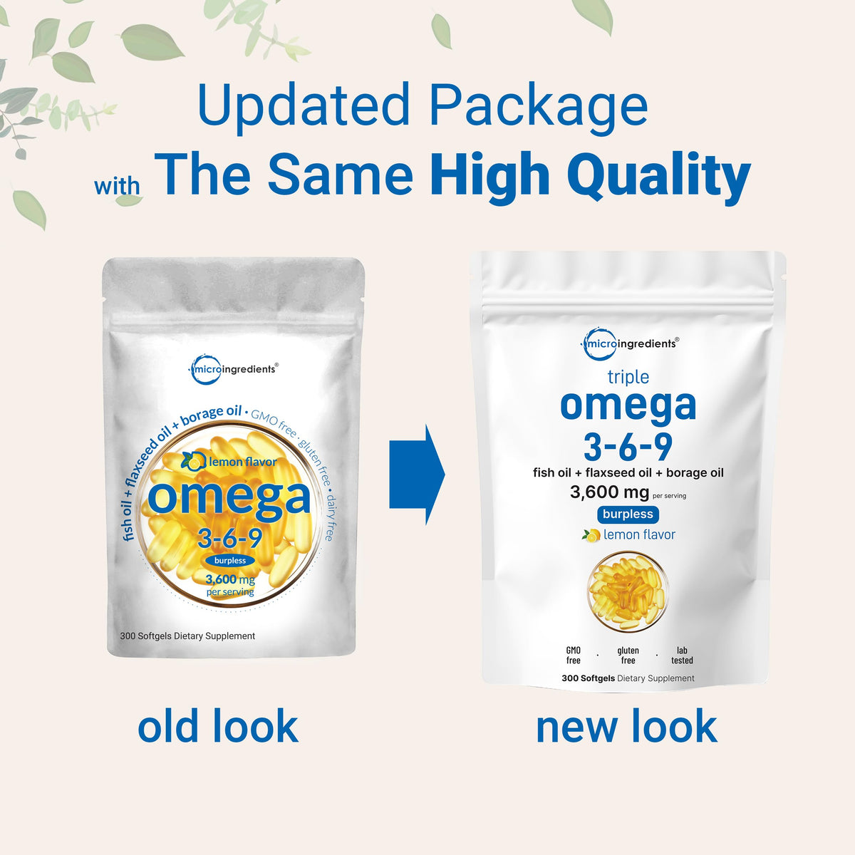 Micro Ingredients Omega 3-6-9 3600mg Heart & Brain Support - 300 Softgels - image 3