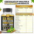 Nutravia Sea Moss, Black Seed Oil & Ashwagandha Gummies - 60 Gummies - image 3