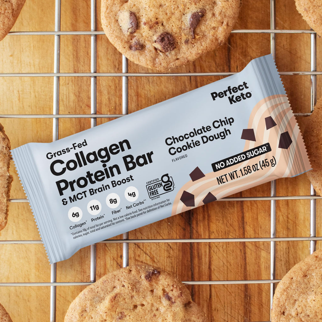 Perfect Keto Protein Snacks - Box of 12 Bars - Low Carb Diet Friendly