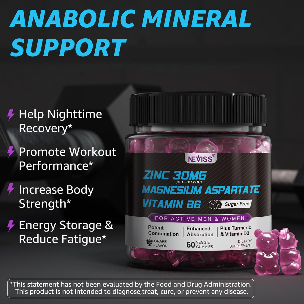 NEVISS Zinc and Magnesium Aspartate Gummies - 120 Count - image 4