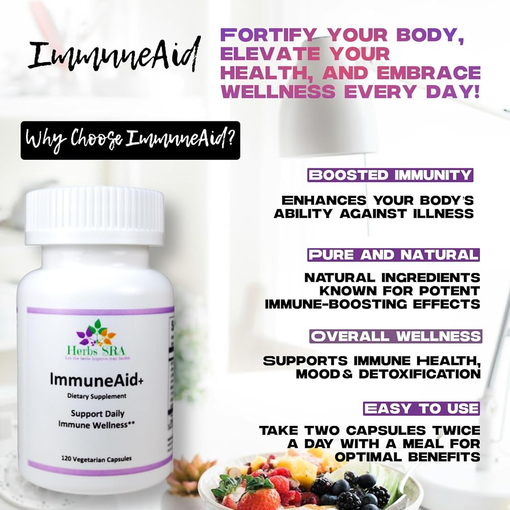 Herbs SRA ImmuneAid+ Immune Support Supplement - 120 Vegetarian Capsules - image 5