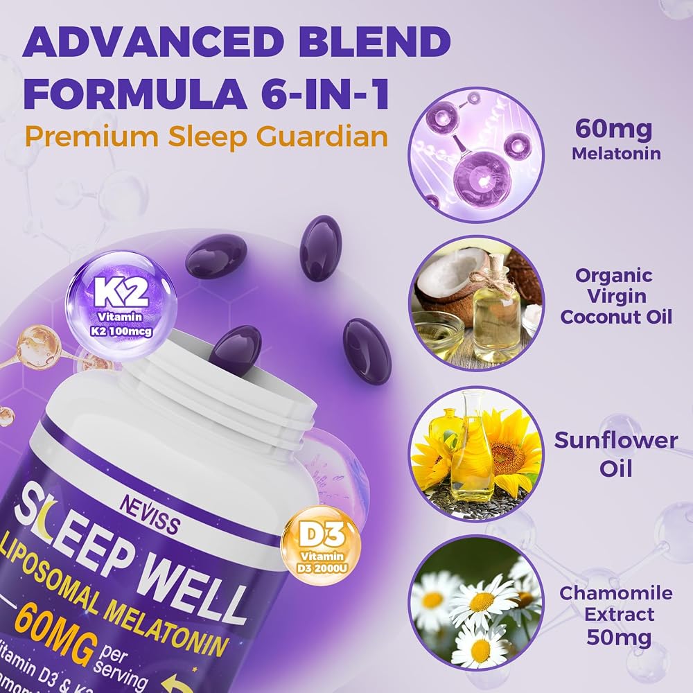 NEVISS Melatonin 60mg for Adults High Dose